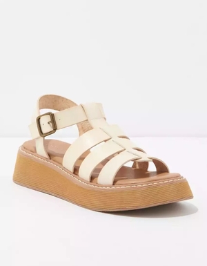 Compensées American Eagle AE Fisherman Sandal Beige Kaki Femme | GPD-12002195